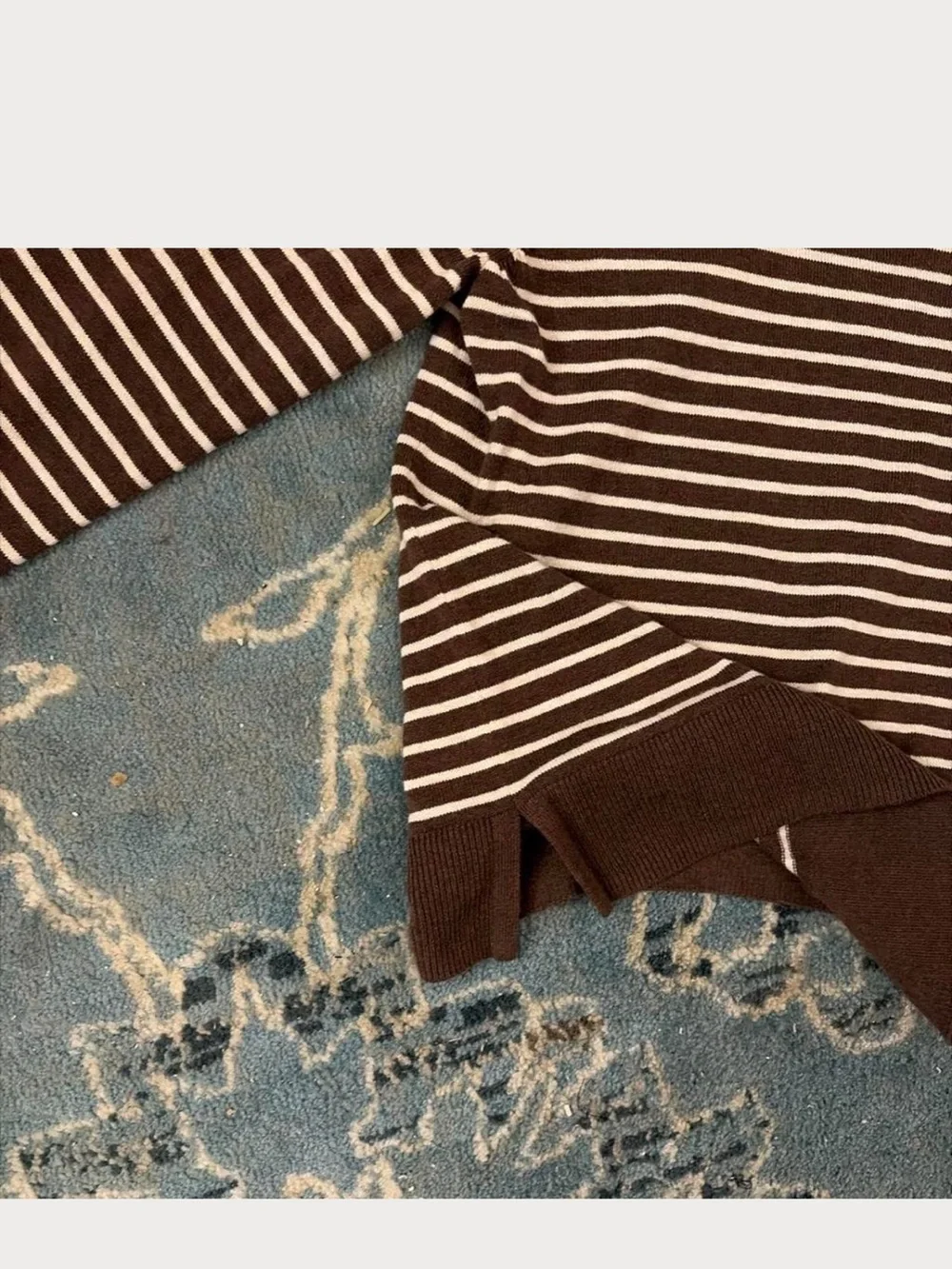 GAP Brown and Cream Striped boat neck Sweater